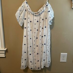 White Embroidered Off the Shoulder Dress